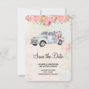  pick-up truck rustieke Waterverf bruiloft Save The Date