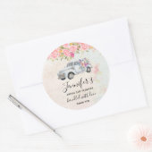  pick-up truck rustieke Waterverf Business Ronde Sticker (Envelop)