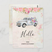  pick-up truck rustieke Waterverf Hallo Briefkaart (Voorkant / Achterkant)