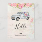  pick-up truck rustieke Waterverf Hallo Briefkaart (Voorkant)