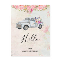 pick-up truck rustieke Waterverf Hallo