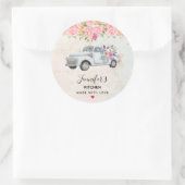  pick-up truck rustieke Waterverf keuken Ronde Sticker (Tas)