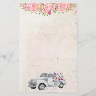  pick-up truck rustieke Waterverf Stationery Briefpapier