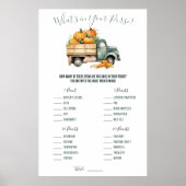  pick-up truck Wat zit er in je tas? Spel Poster (Voorkant)