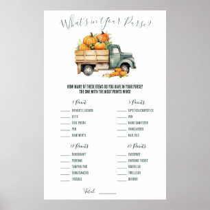  pick-up truck Wat zit er in je tas? Spel Poster