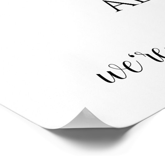 PICK-UW-EIGEN KLEUR! Romantic Wedding Welcome Sign Poster (Hoek)