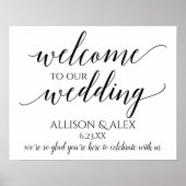 PICK-UW-EIGEN KLEUR! Romantic Wedding Welcome Sign Poster (Voorkant)