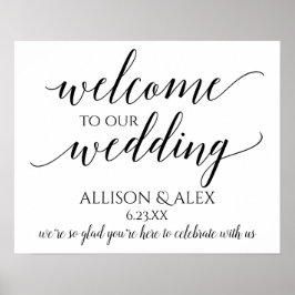 PICK-UW-EIGEN KLEUR! Romantic Wedding Welcome Sign Poster