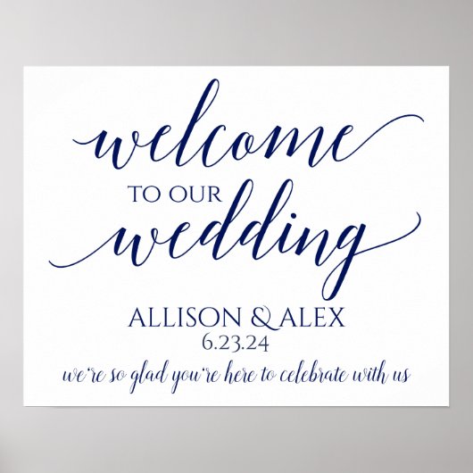PICK-UW-EIGEN KLEUR! Romantic Wedding Welcome Sign Poster (Voorkant)