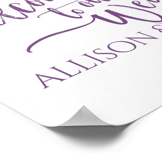 PICK-UW-EIGEN KLEUR! Welkomstteken voor bruiloft Poster (Hoek)