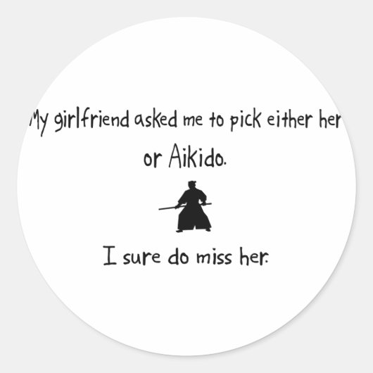 Pick Vriendin of Aikido Ronde Sticker (Voorkant)