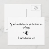 Pick Wife of bijen Briefkaart (Voorkant / Achterkant)
