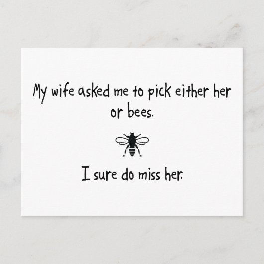 Pick Wife of bijen Briefkaart (Voorkant)