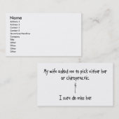 Pick Wife of Chiropractic Visitekaartje (Voorkant / Achterkant)