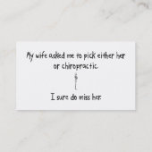 Pick Wife of Chiropractic Visitekaartje (Achterkant)