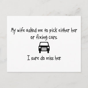 Pick Wife of Fixing Cars Briefkaart