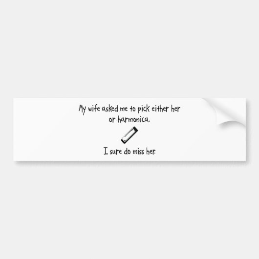 Pick Wife of Harmonica Bumpersticker (Voorkant)