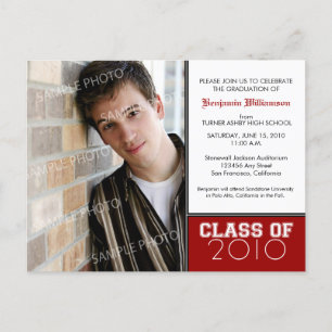 Pick-Your-Own-Color (voor donkere kleuren) Afstude Uitnodiging Briefkaart