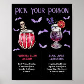 Pick Your Poison Halloween 2 Cocktail Menu  Poster (Voorkant)