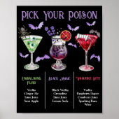 Pick Your Poison Halloween 3 Cocktail Menu  Poster (Voorkant)