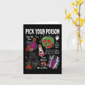  Pick Your Poison Halloween Party Spooky Kaart (Gele Bloem)