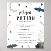 Pick Your Potion Halloween Baby Shower Drink Menu Poster (Voorkant)
