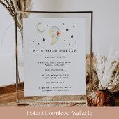 Pick Your Potion Halloween Baby Shower Drink Sign Poster