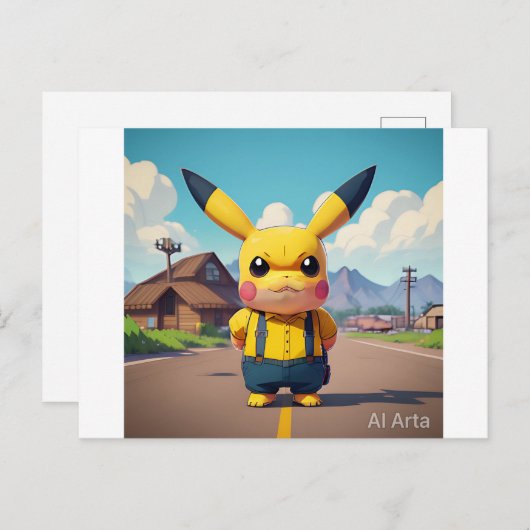 Pickachu Postkarte Briefkaart (Voorkant / Achterkant)