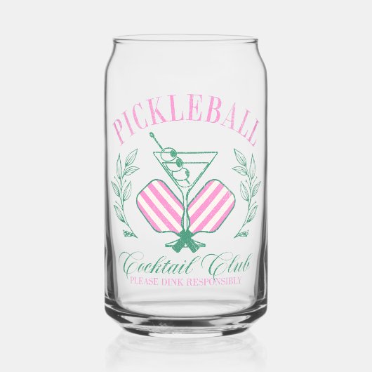 Pickball Cocktail Club Blikvorm Glas (Voorkant)