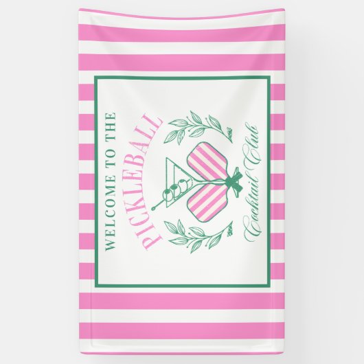 Pickball Cocktail Club | Drankjes en Drinken Spandoek (Verticaal)