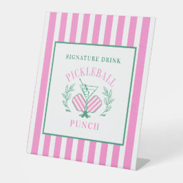 Pickball Cocktail Club | Ondertekening Drink Reclamebord Met Voetstuk