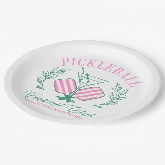 Pickball Cocktail Club Papieren Bordje (Gekanteld)