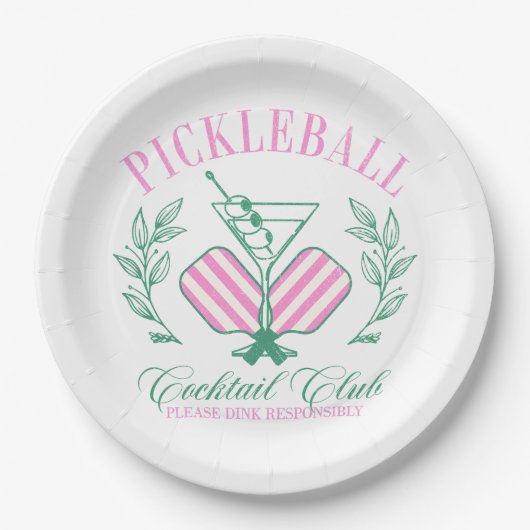 Pickball Cocktail Club Papieren Bordje (Voorkant)
