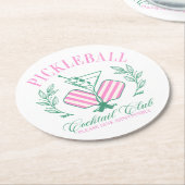 Pickball Cocktail Club Ronde Kartonnen Onderzetter (Gebogen)