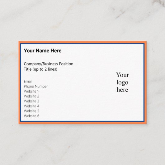 Picked Mango en Deep Blue Online Biz Logo Visitekaartje (Voorkant)