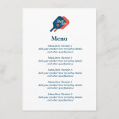 Pickelball bruiloft menu met peddel racket logo (Voorkant)
