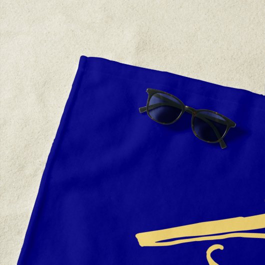 PICKELBALL Fun Script Royal Navy Blauwe Achtergron Strandlaken (In situ)