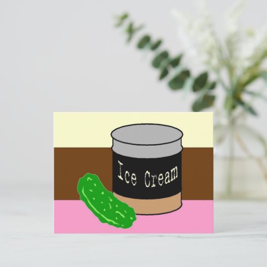 Pickels en ijs, zwangerschapsfeest uitnodiging briefkaart (Staand voorkant)