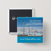 Pickens Plan - Wind Vierkante Button 5,1 Cm (Voorkant /achterkant)