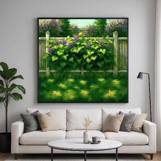 Picket Fence - Achtertuin Illustratie Kunst Poster