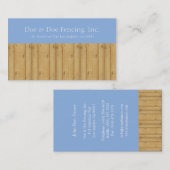 Picket Fence/Fencing Contractor Lt Blue Sky Visitekaartje (Voorkant / Achterkant)