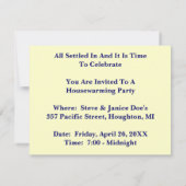 PICKET FENCE & HOUSEWARMING Party INVITATION Kaart (Achterkant)