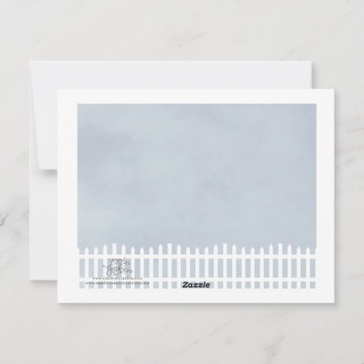 Picket Fence Moving-aankondiging Feestdagenkaart (Achterkant)