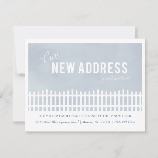 Picket Fence Moving-aankondiging Feestdagenkaart (Voorkant)