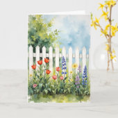 Picket Fence with Flowers Sympathy Kaart (Gele Bloem)