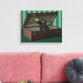 Pickett & Teddy in Briefcase Canvas Afdruk (Insitu (Woonkamer))
