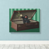 Pickett & Teddy in Briefcase Canvas Afdruk (Insitu (Houten vloer))