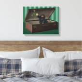 Pickett & Teddy in Briefcase Canvas Afdruk (Insitu (Slaapkamer))