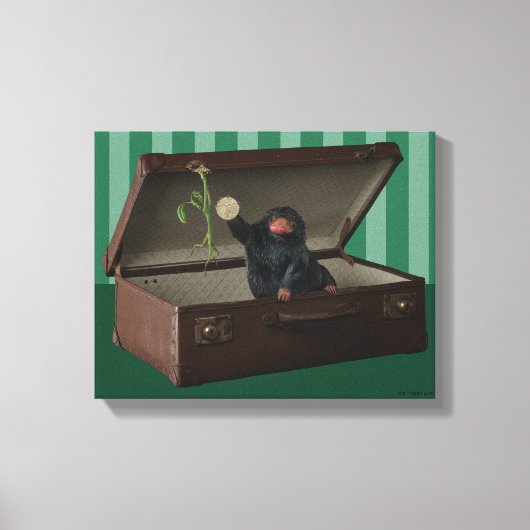 Pickett & Teddy in Briefcase Canvas Afdruk (Voorkant)