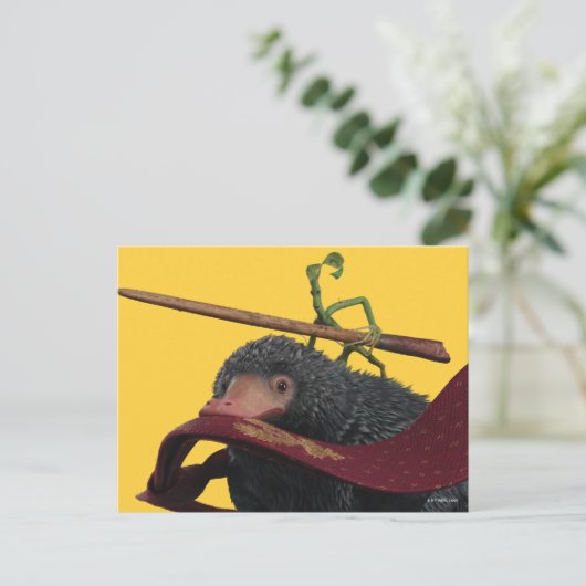 Pickett & Teddy With Wand and Tie Briefkaart (Staand voorkant)